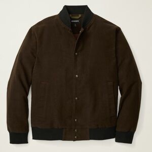 Bonobos Men’s Dark Brown Italian Moleskin Bomber Jacket (Medium)